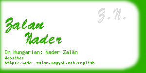 zalan nader business card